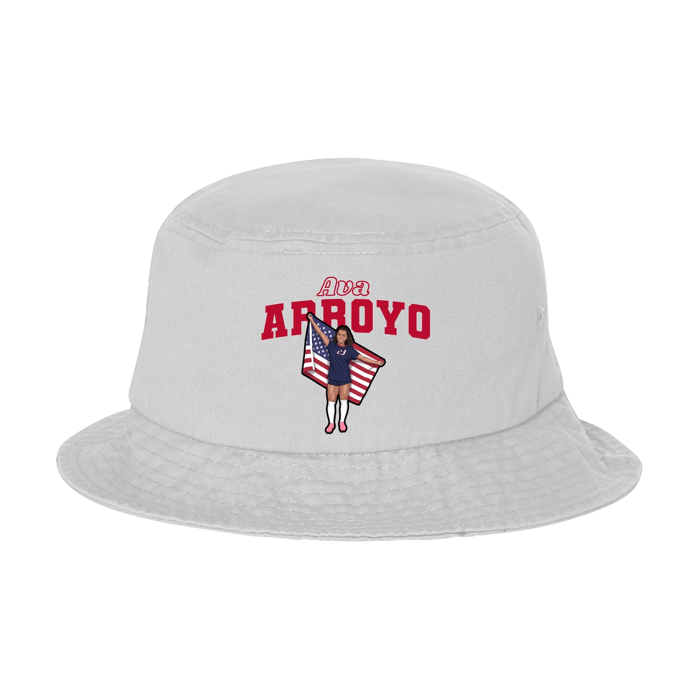 Bucket Cap — Name Arch in White