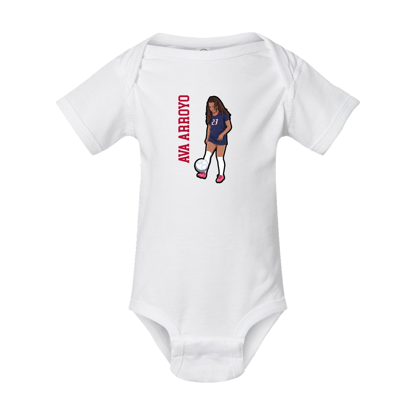 Baby Onesie — Name Vertical in White