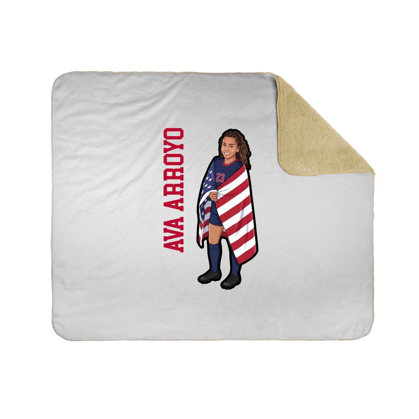 Throw Blanket — Name Vertical in White