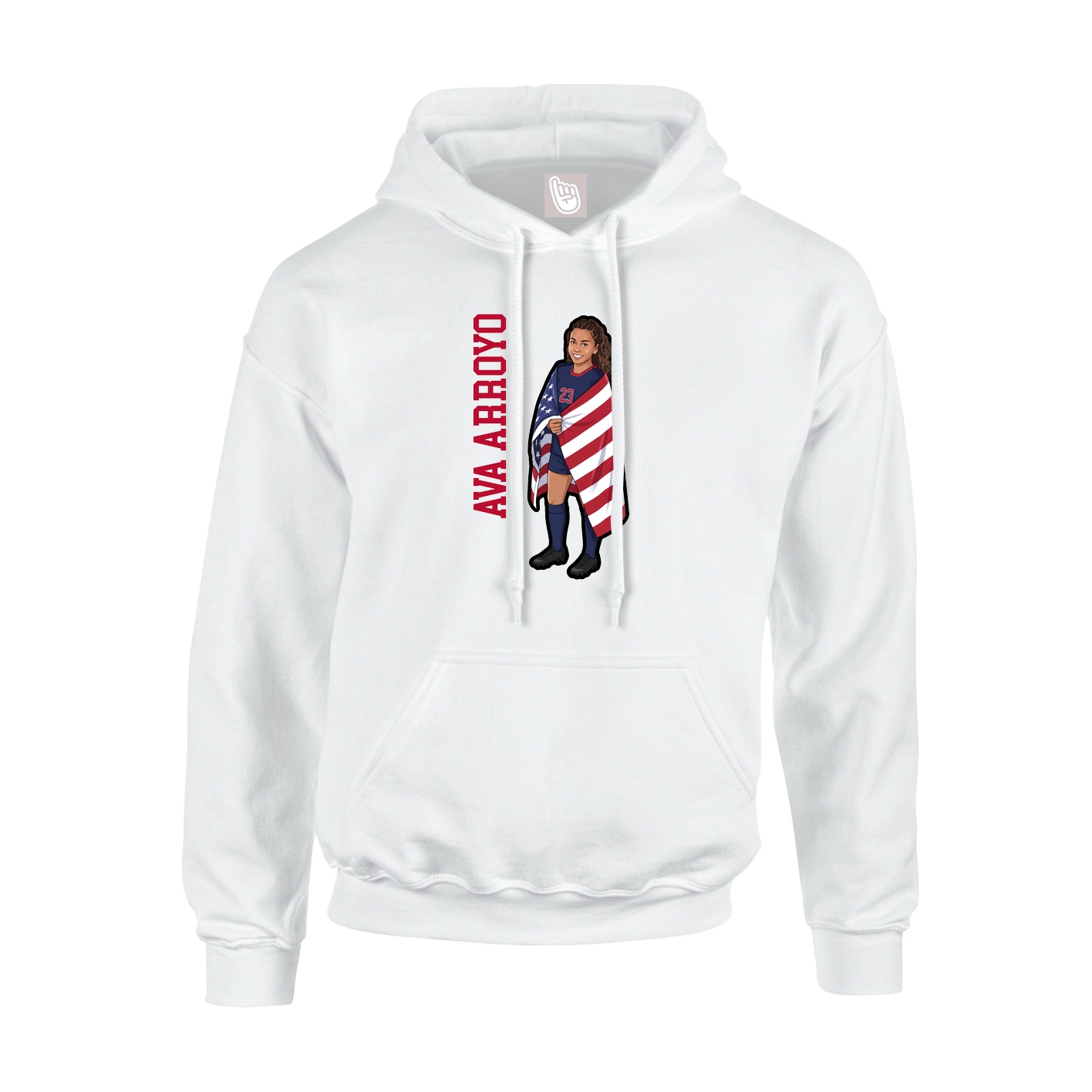 Youth Hoodie — Name Vertical in White