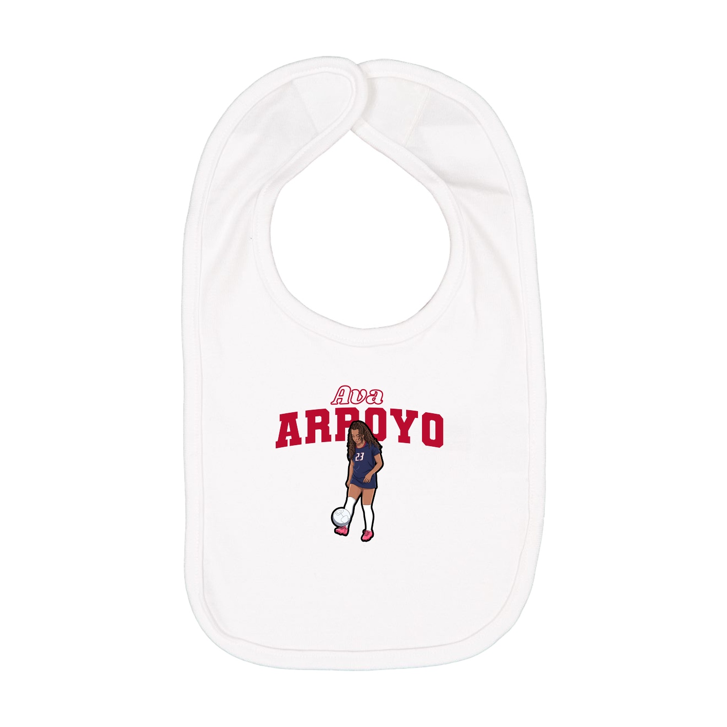 Infant Bib — Name Arch in White
