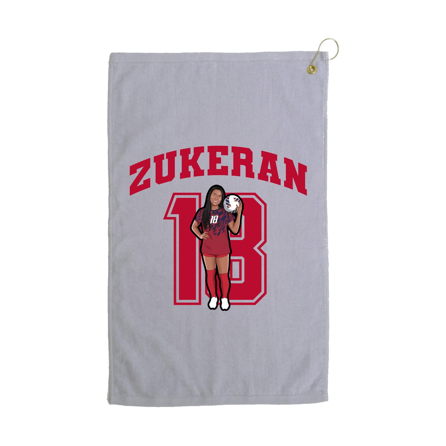 Golf Towel — Number in Grey