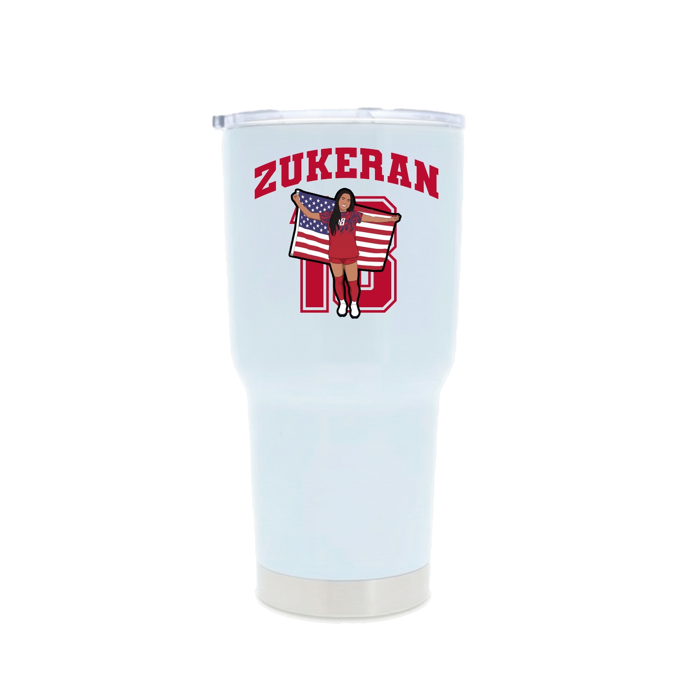 30oz Stainless Steel Tumbler — Number in White