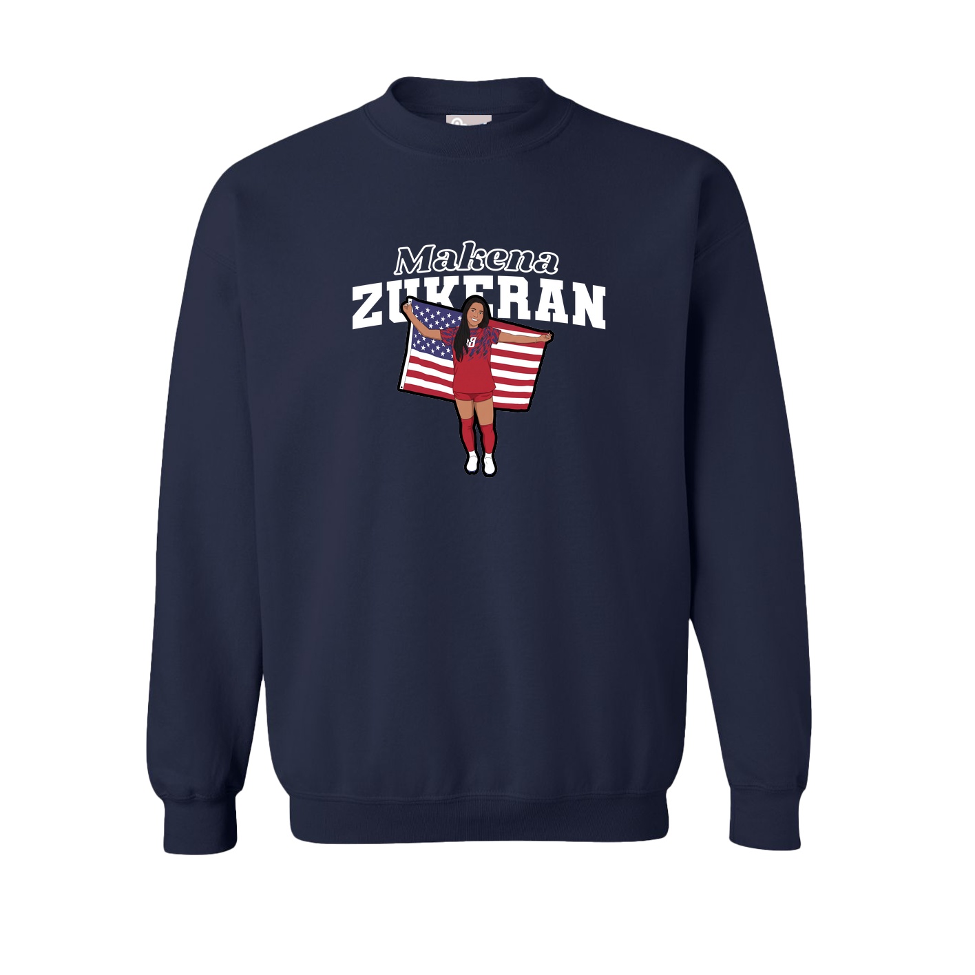 Fleece Crew — Name Arch in Navy
