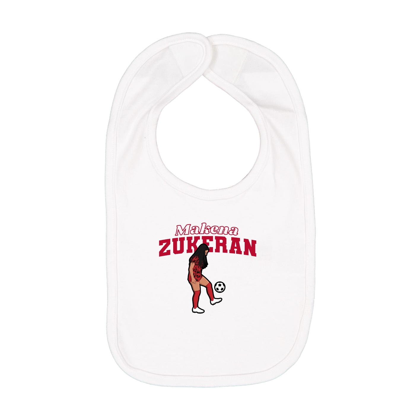 Infant Bib — Name Arch in White
