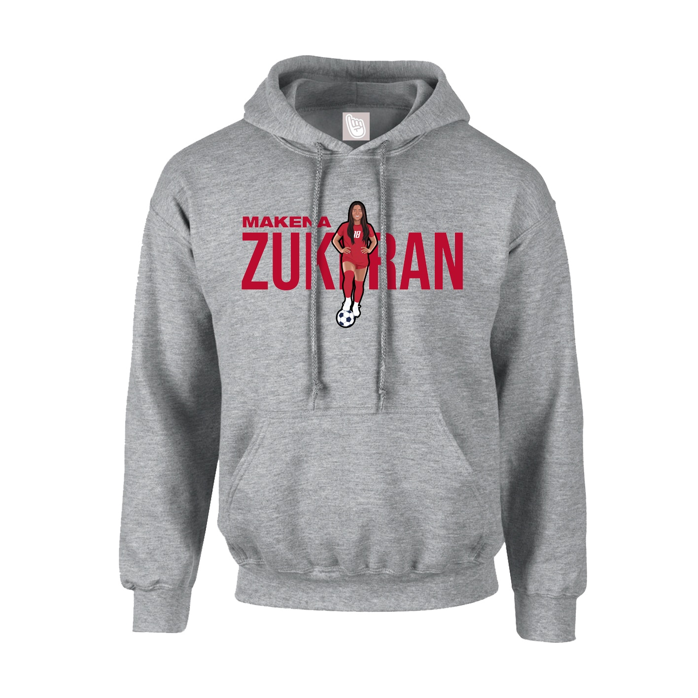 Youth Hoodie — Player Name in Grey