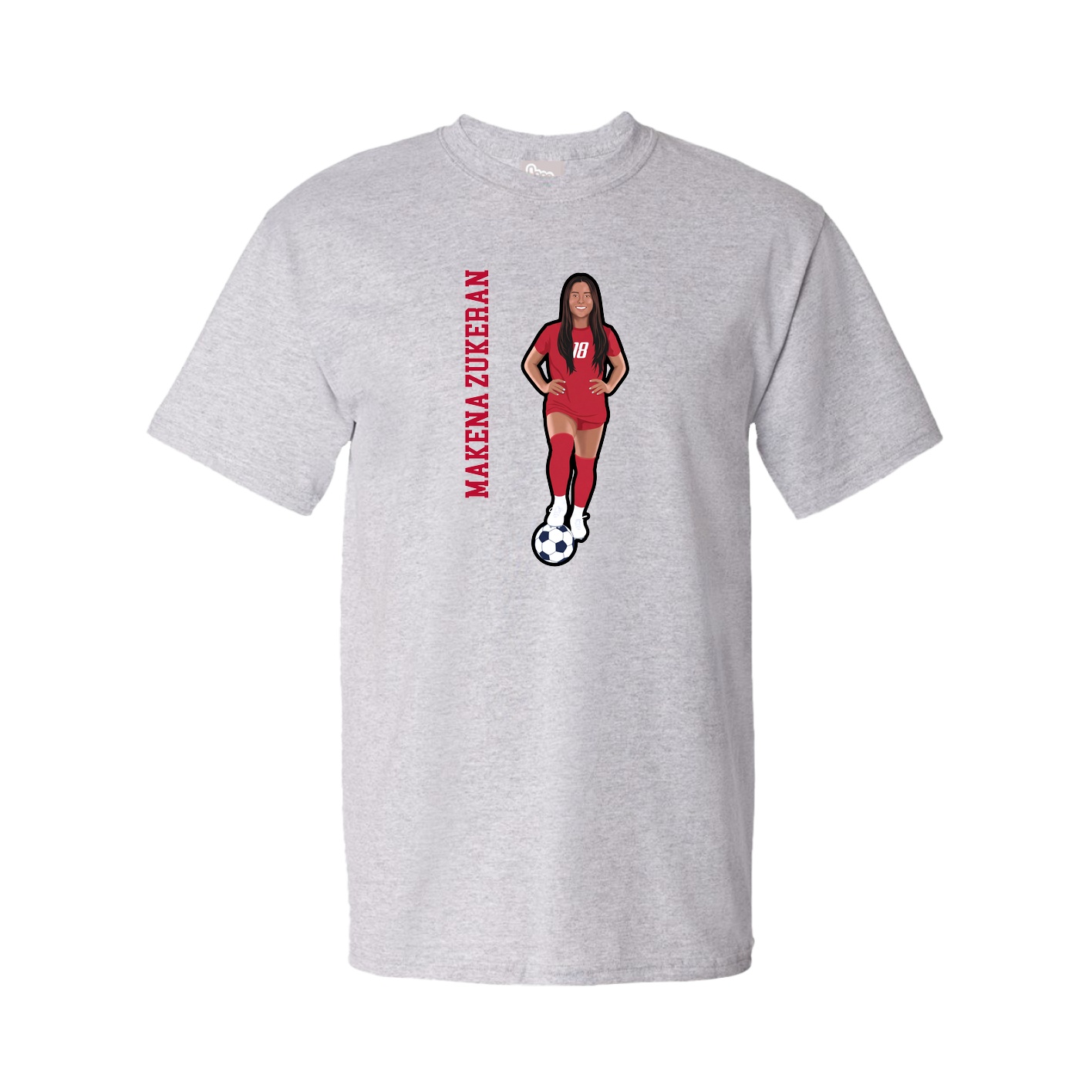 Youth Tee — Name Vertical in Grey
