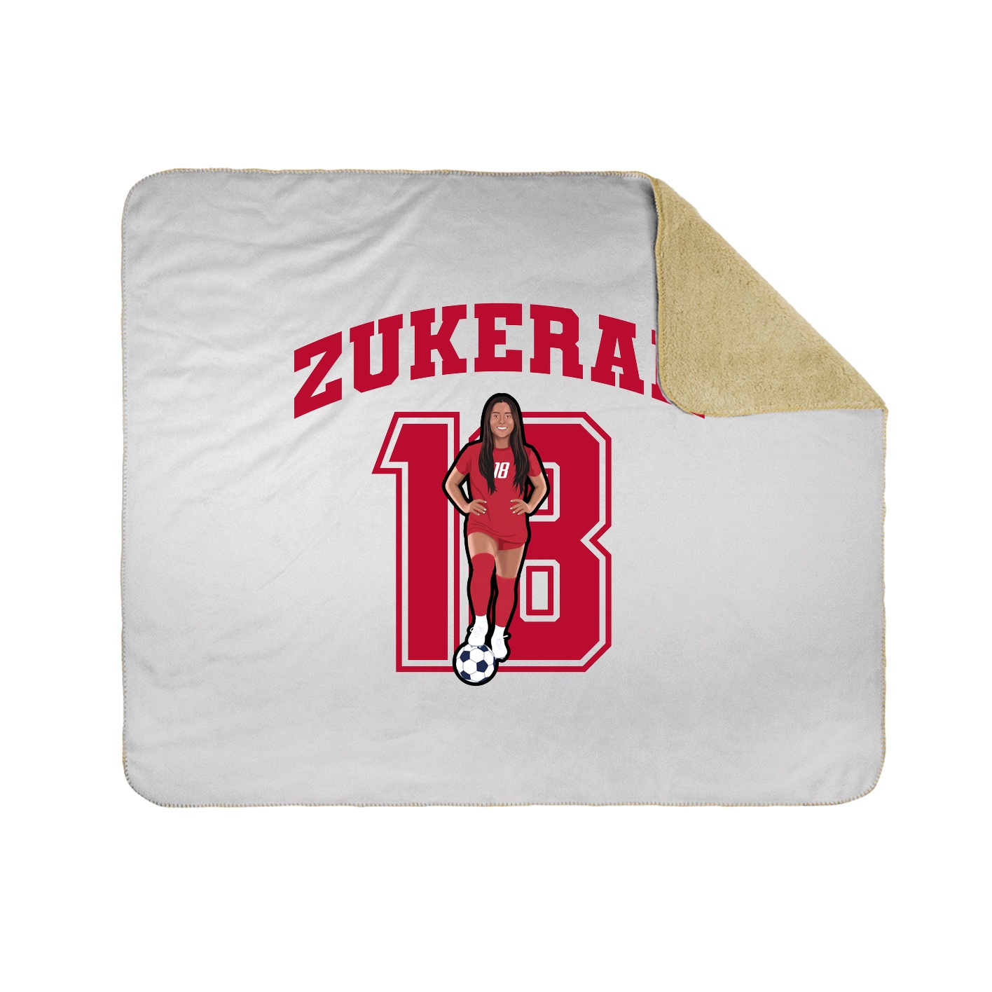 Throw Blanket — Number in White