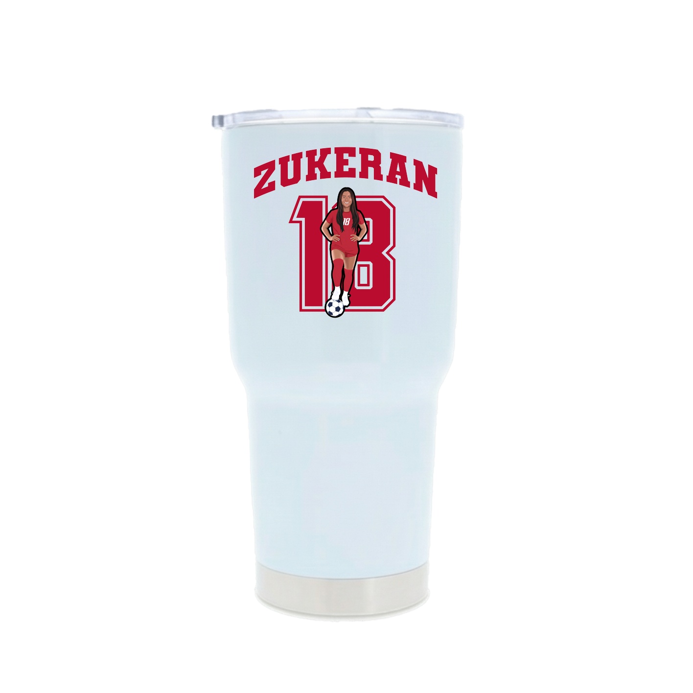 30oz Stainless Steel Tumbler — Number in White