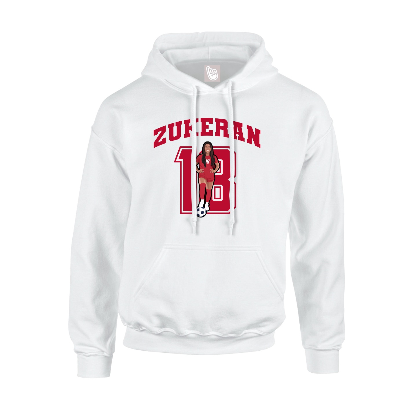 Hoodie — Number in White