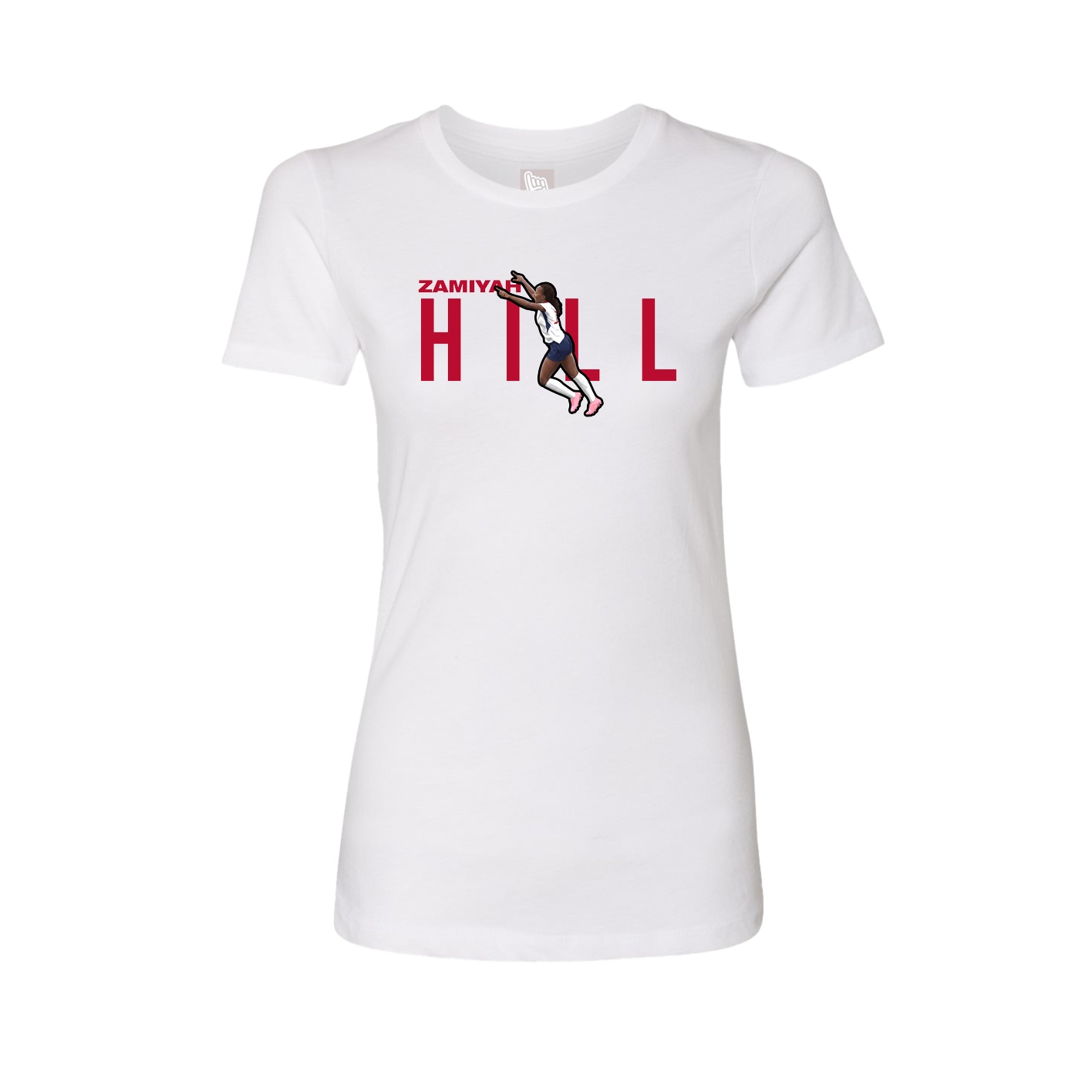 Fitted Women's Tee — Player Name in White