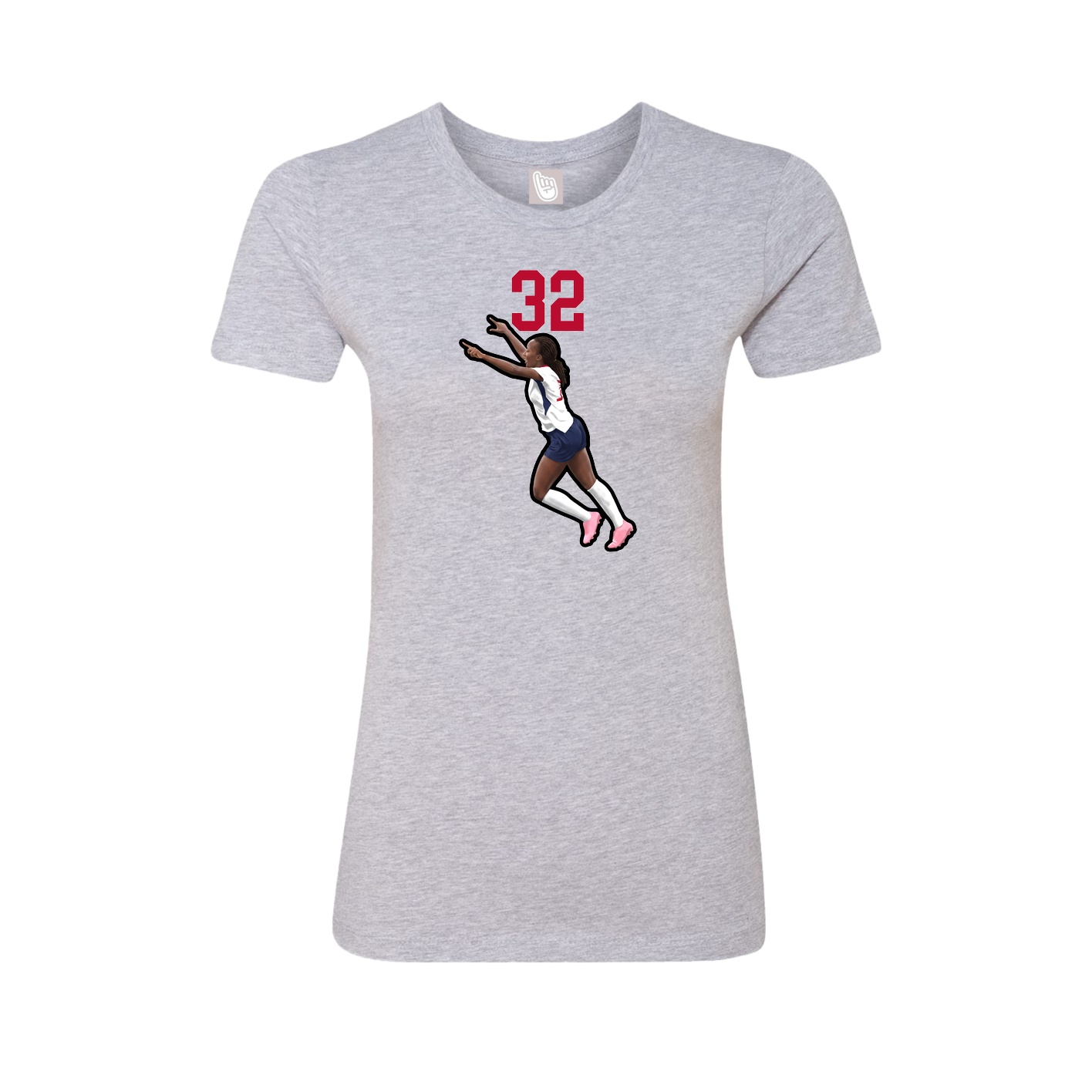 Fitted Women's Tee — Number Top in Grey