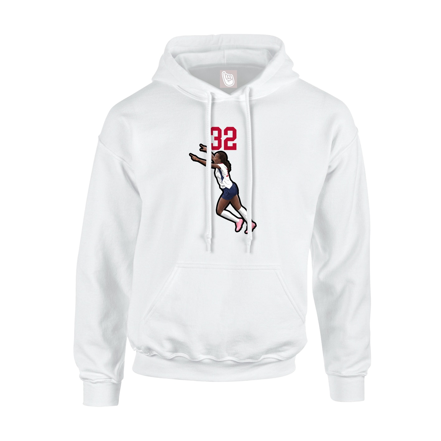 Youth Hoodie — Number Top in White