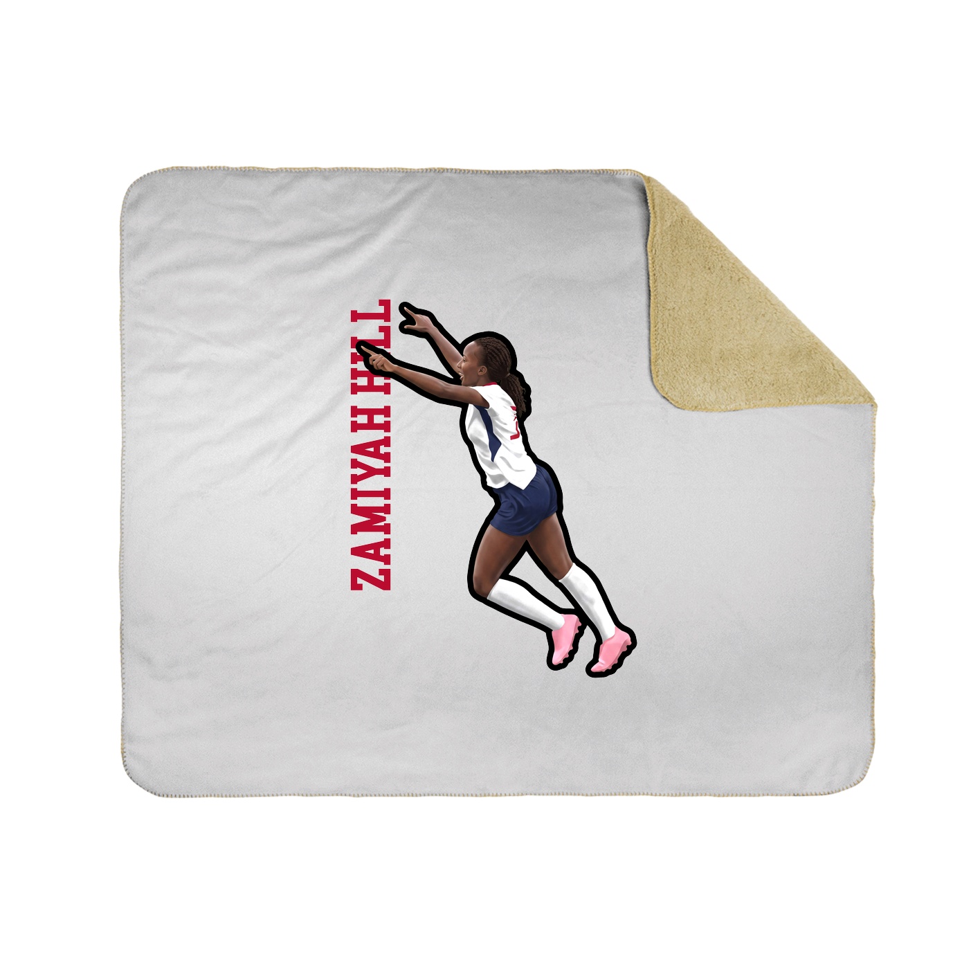 Throw Blanket — Name Vertical in White