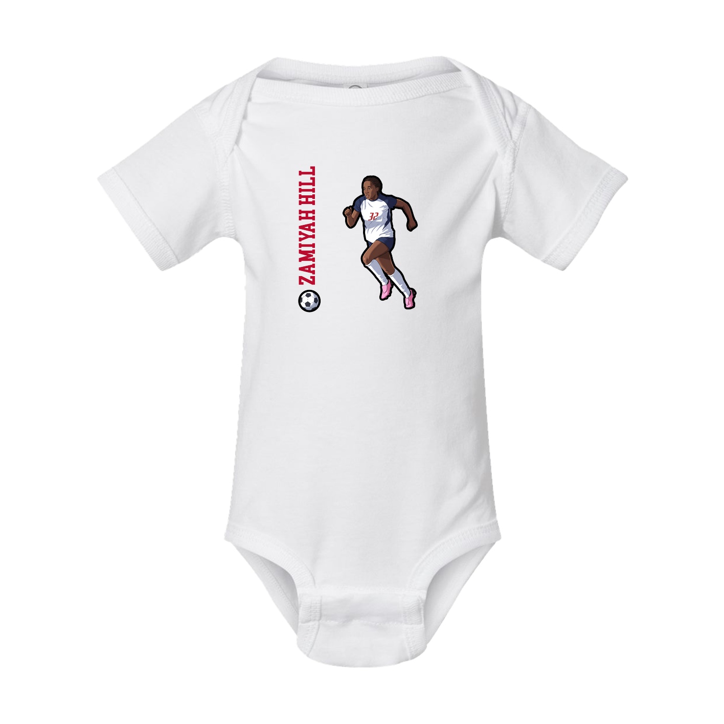 Baby Onesie — Name Vertical in White