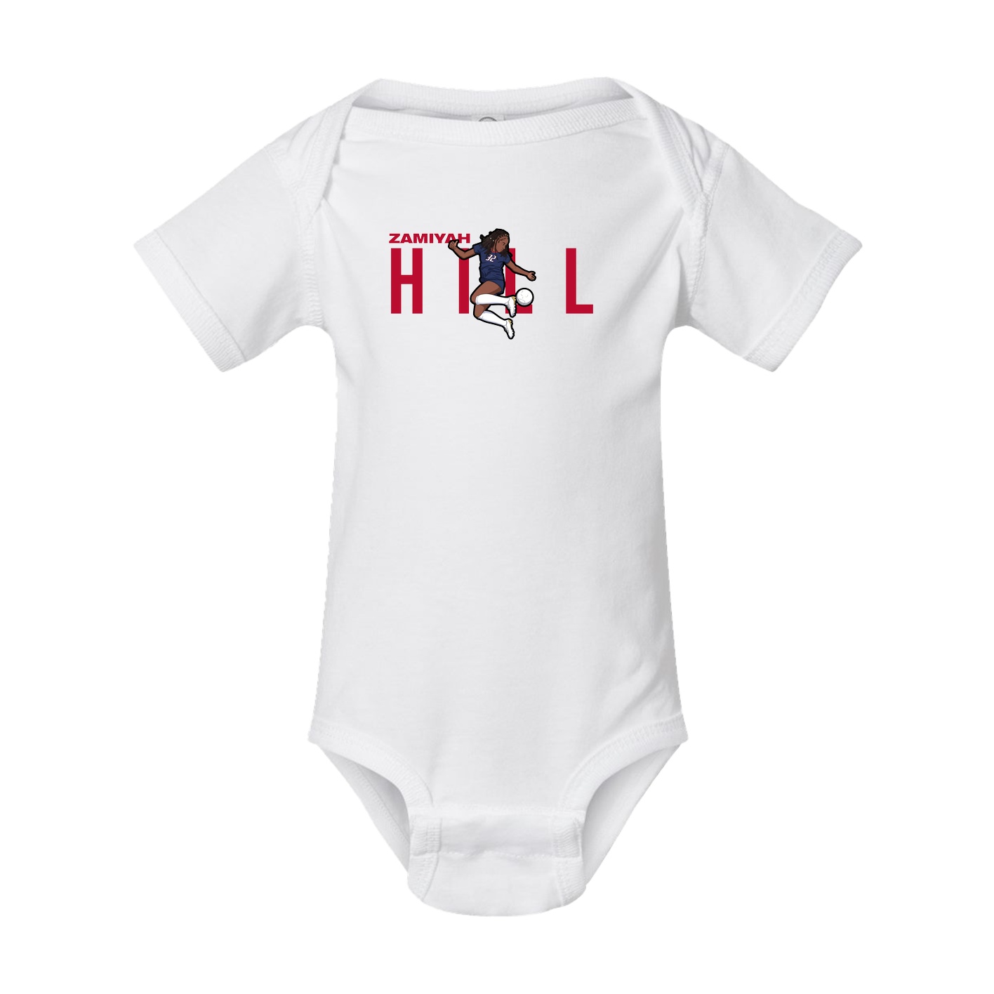 Baby Onesie — Player Name in White