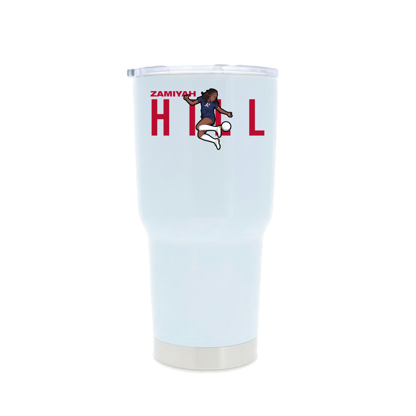 30oz Stainless Steel Tumbler — Player Name in White