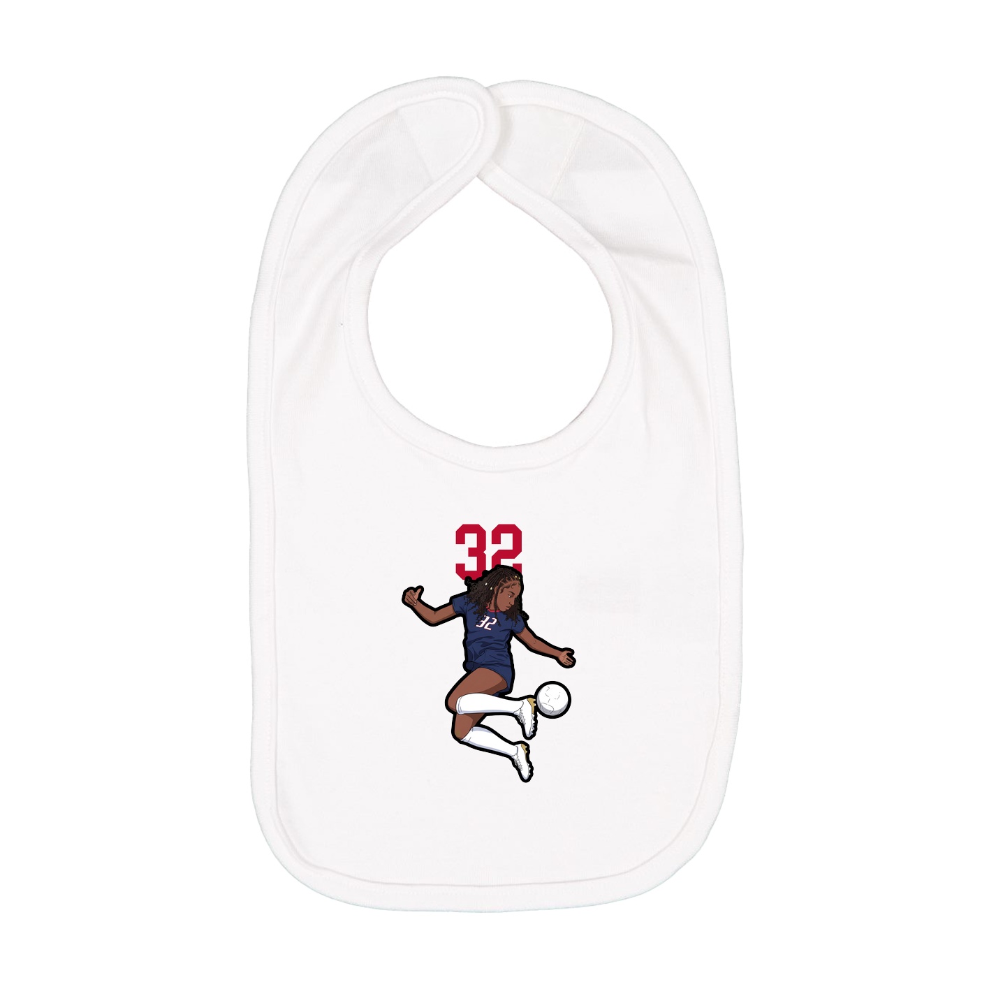Infant Bib — Number Top in White