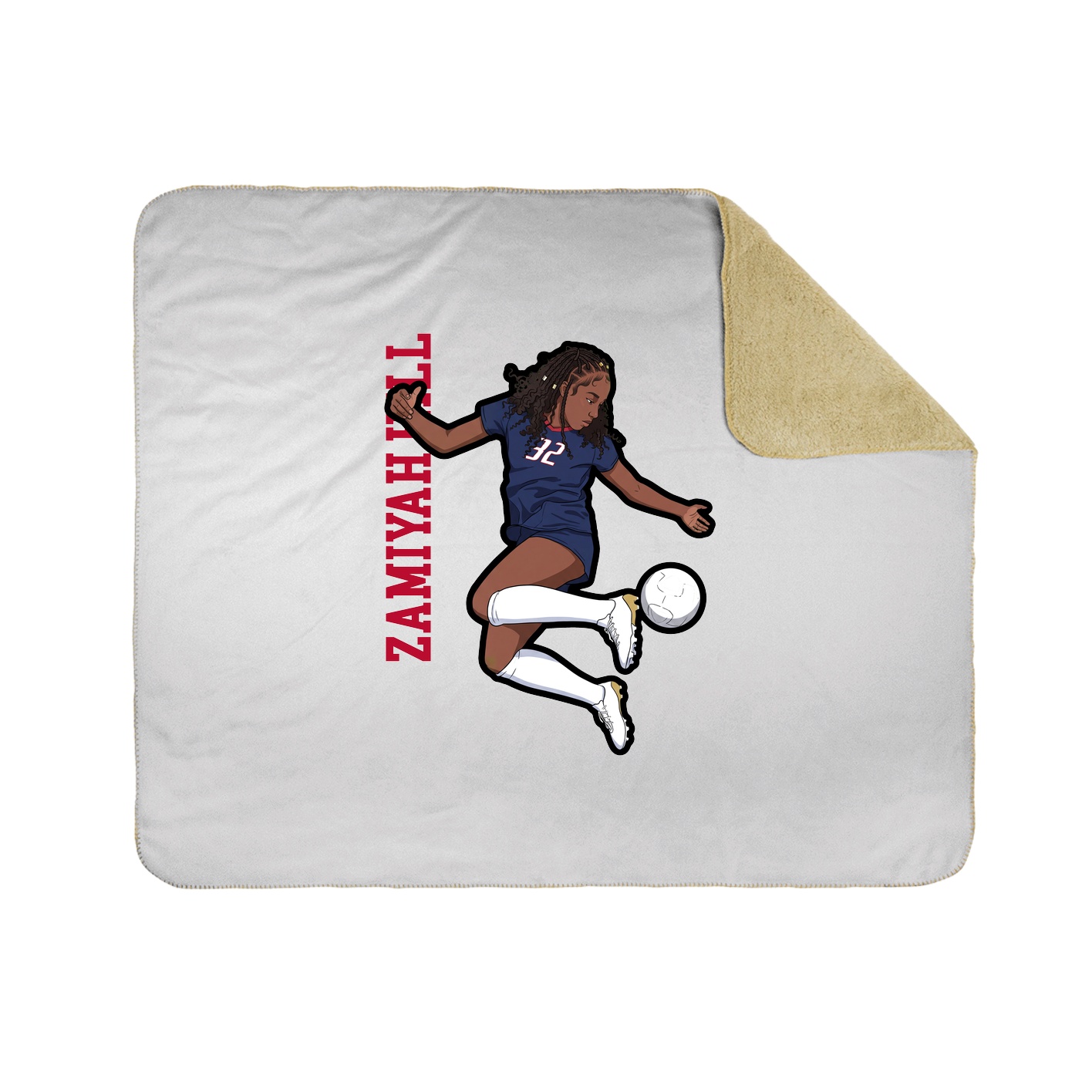 Throw Blanket — Name Vertical in White
