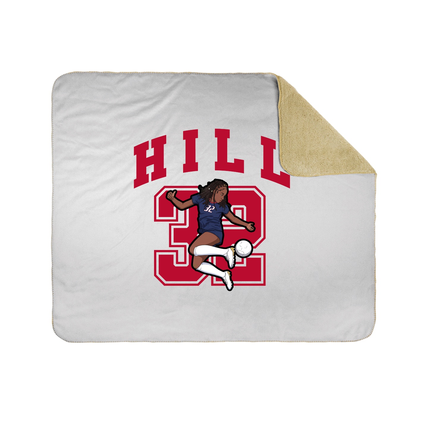 Throw Blanket — Number in White