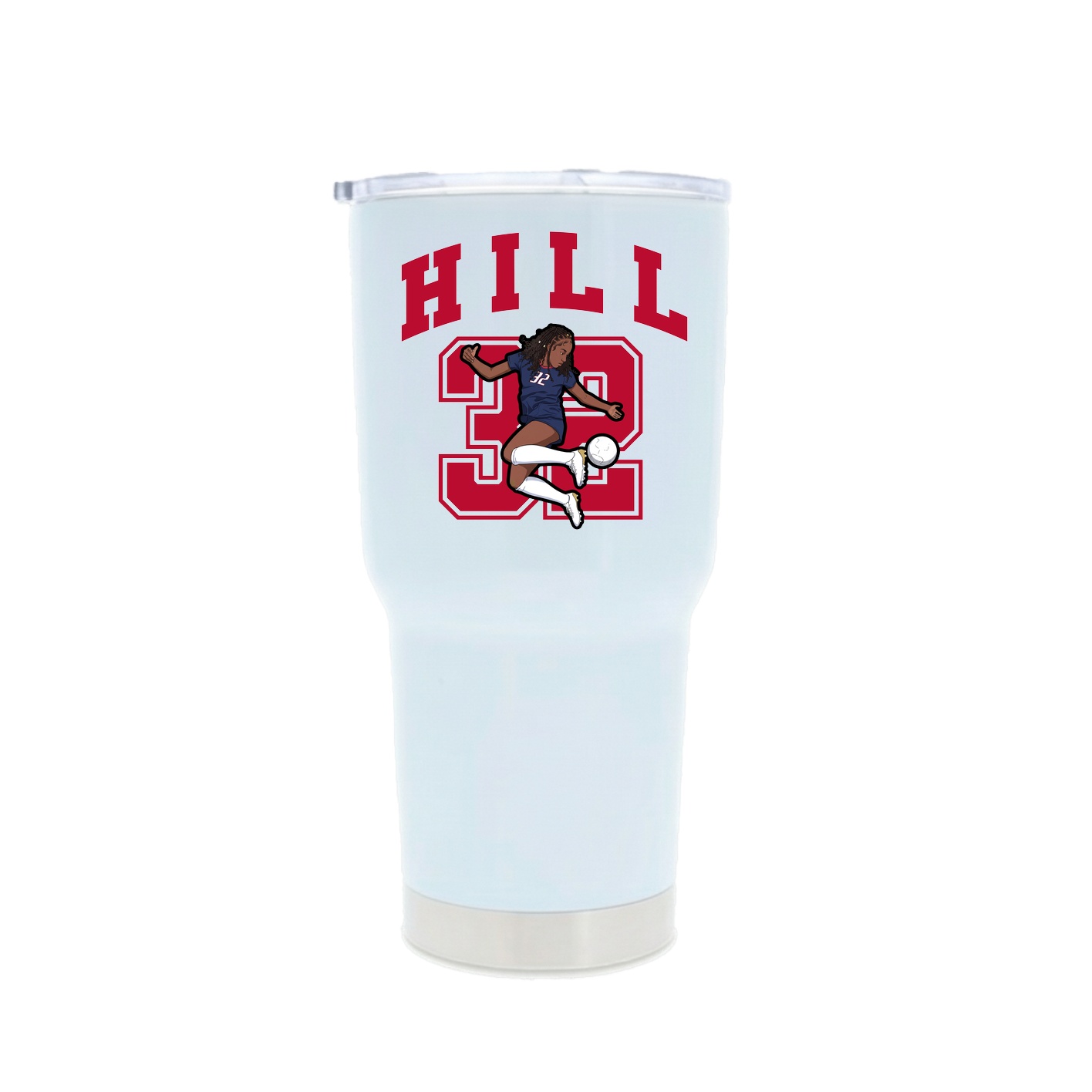 30oz Stainless Steel Tumbler — Number in White