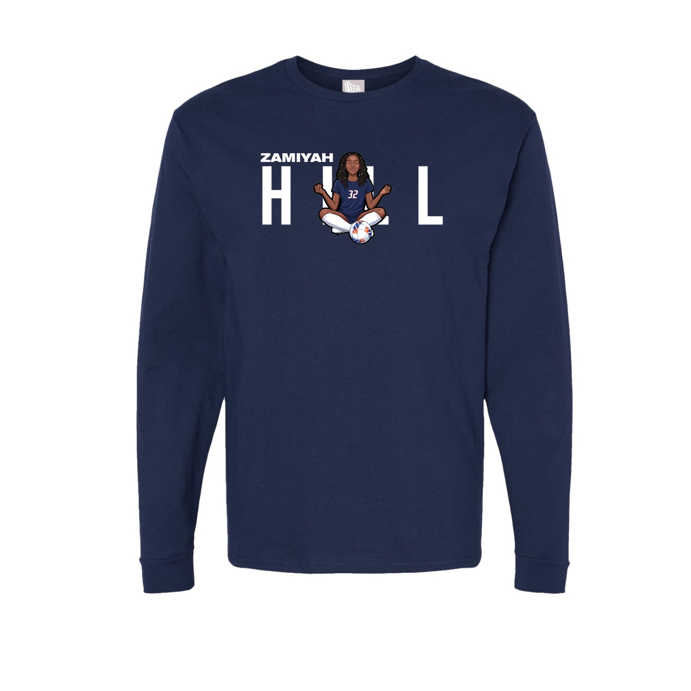 Long Sleeve Tee — Player Name in Navy