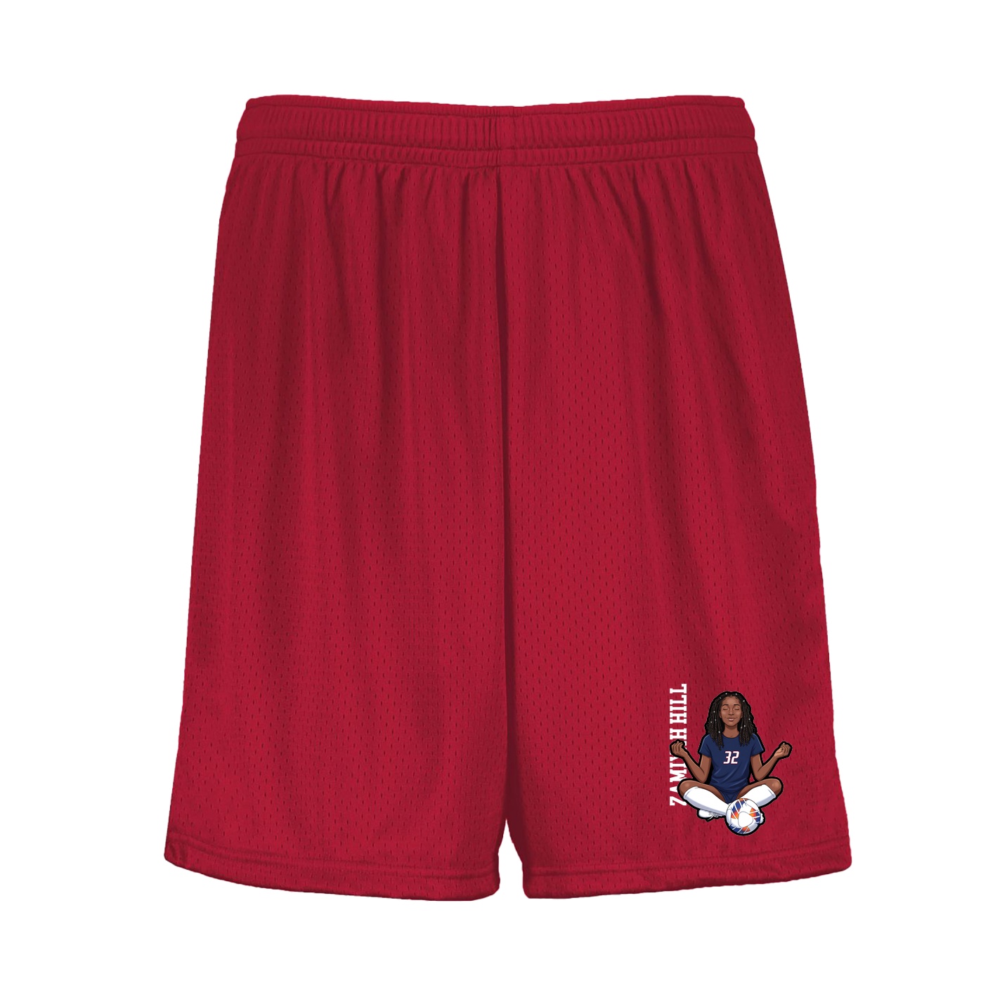 Shorts — Name Vertical in Red
