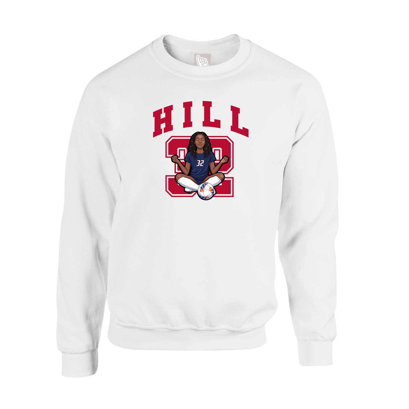 Fleece Crew — Number in White