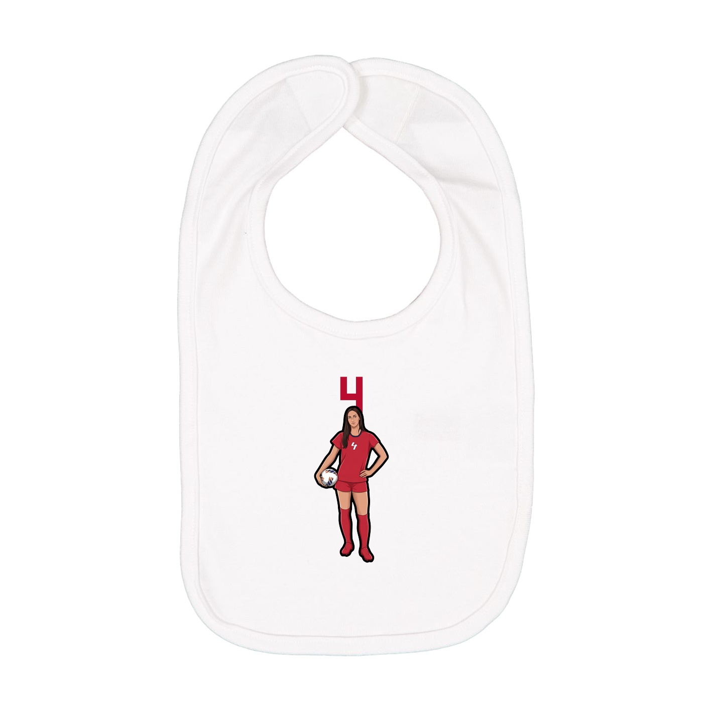Infant Bib — Number Top in White