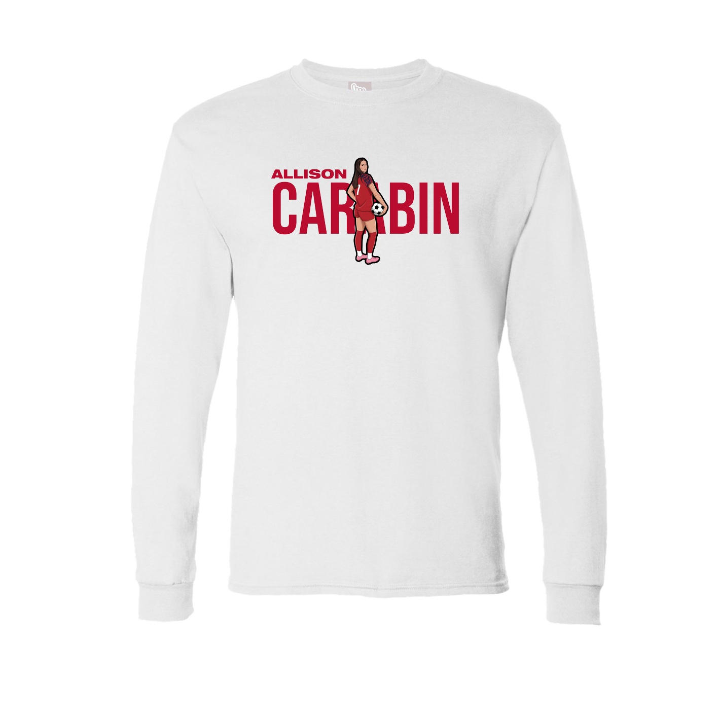 Long Sleeve Tee — Player Name in White