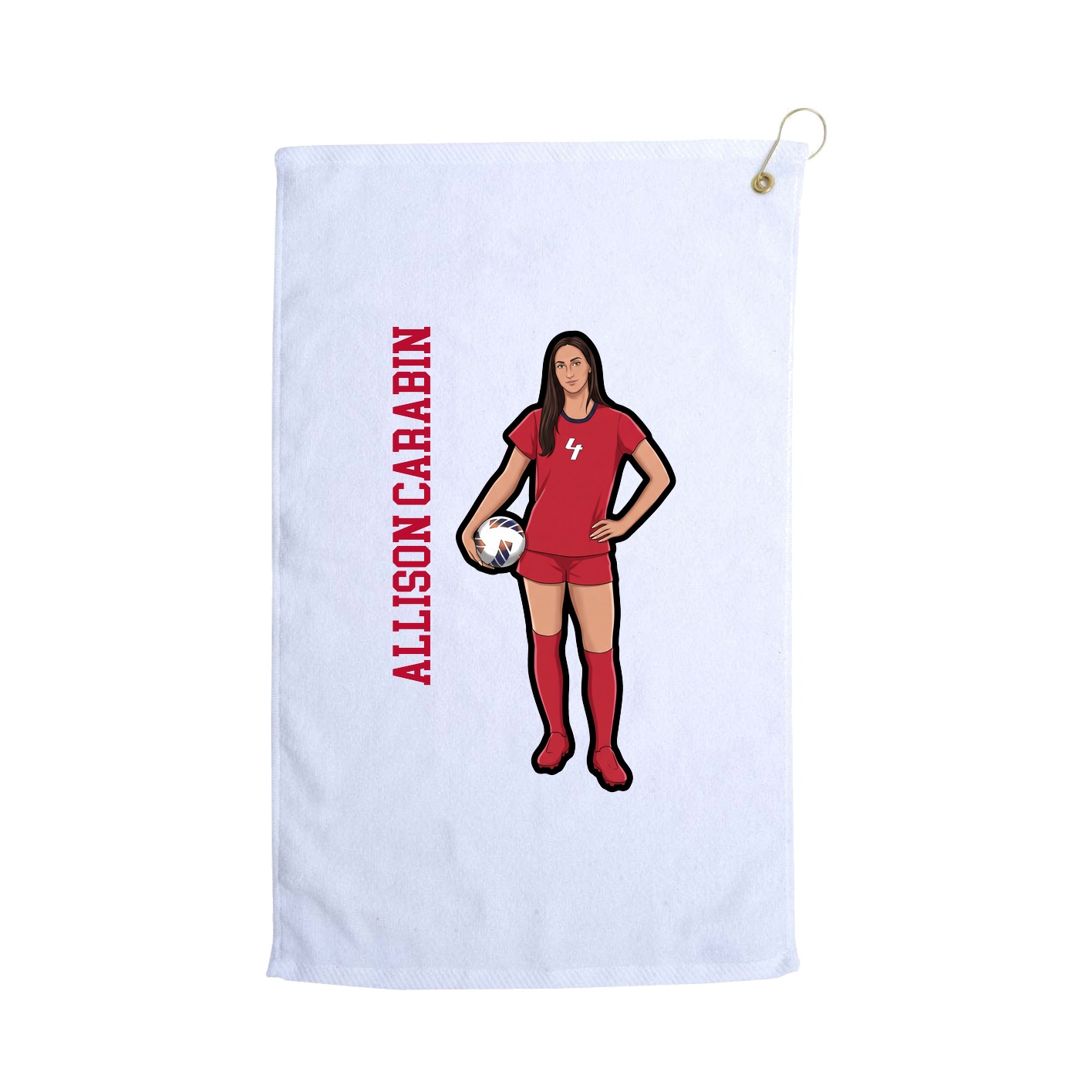 Golf Towel — Name Vertical in White