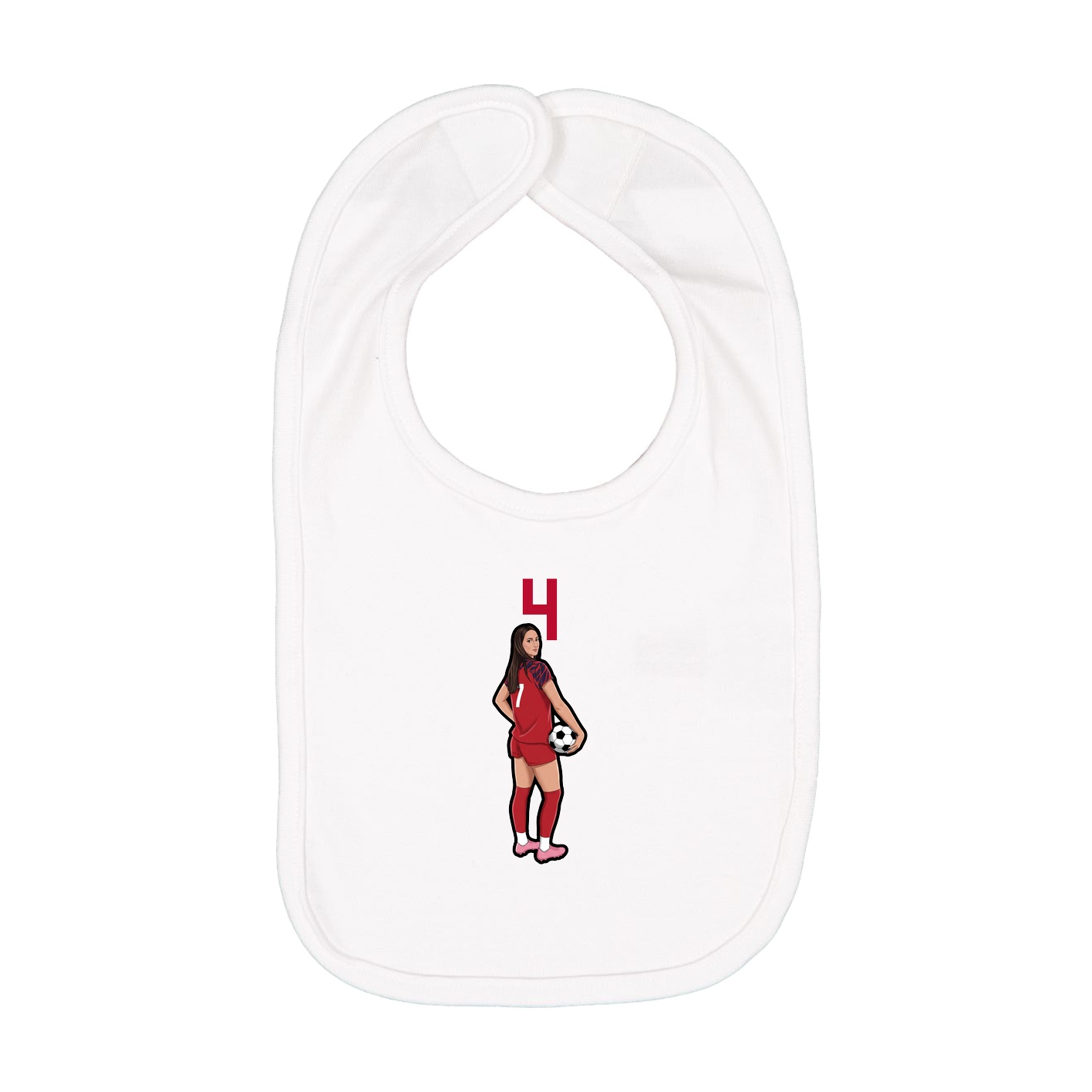 Infant Bib — Number Top in White
