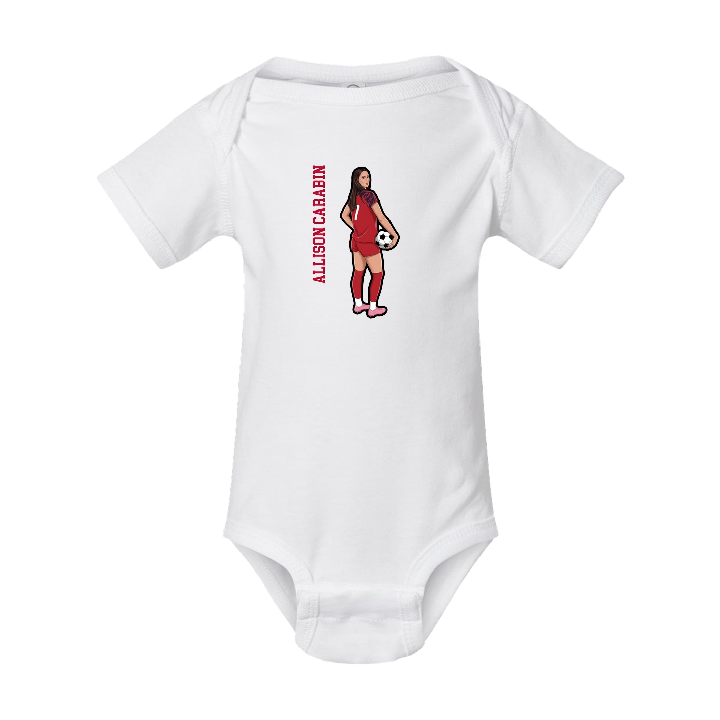 Baby Onesie — Name Vertical in White
