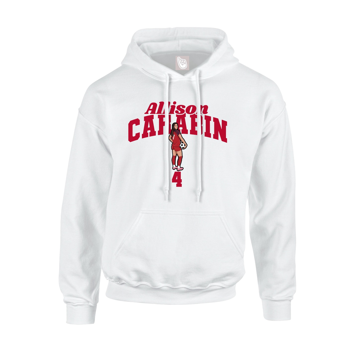 Youth Hoodie — Signature Arch in White