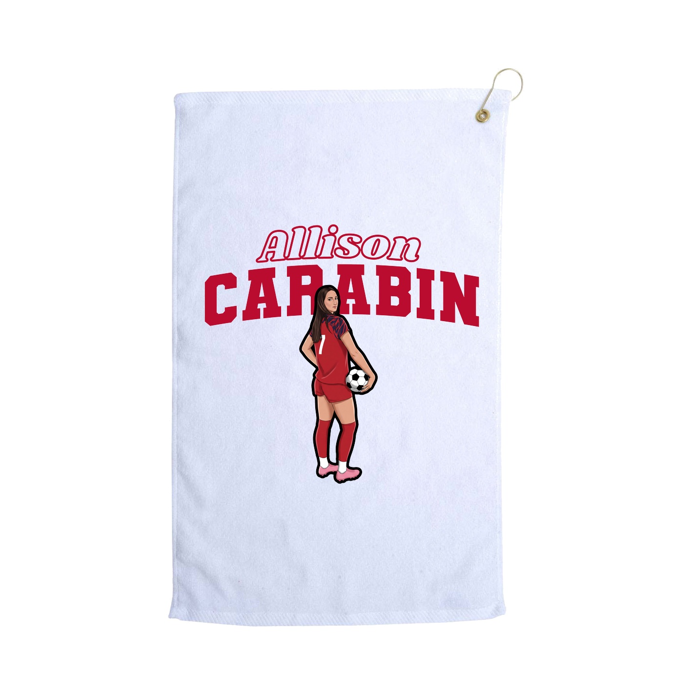Golf Towel — Name Arch in White
