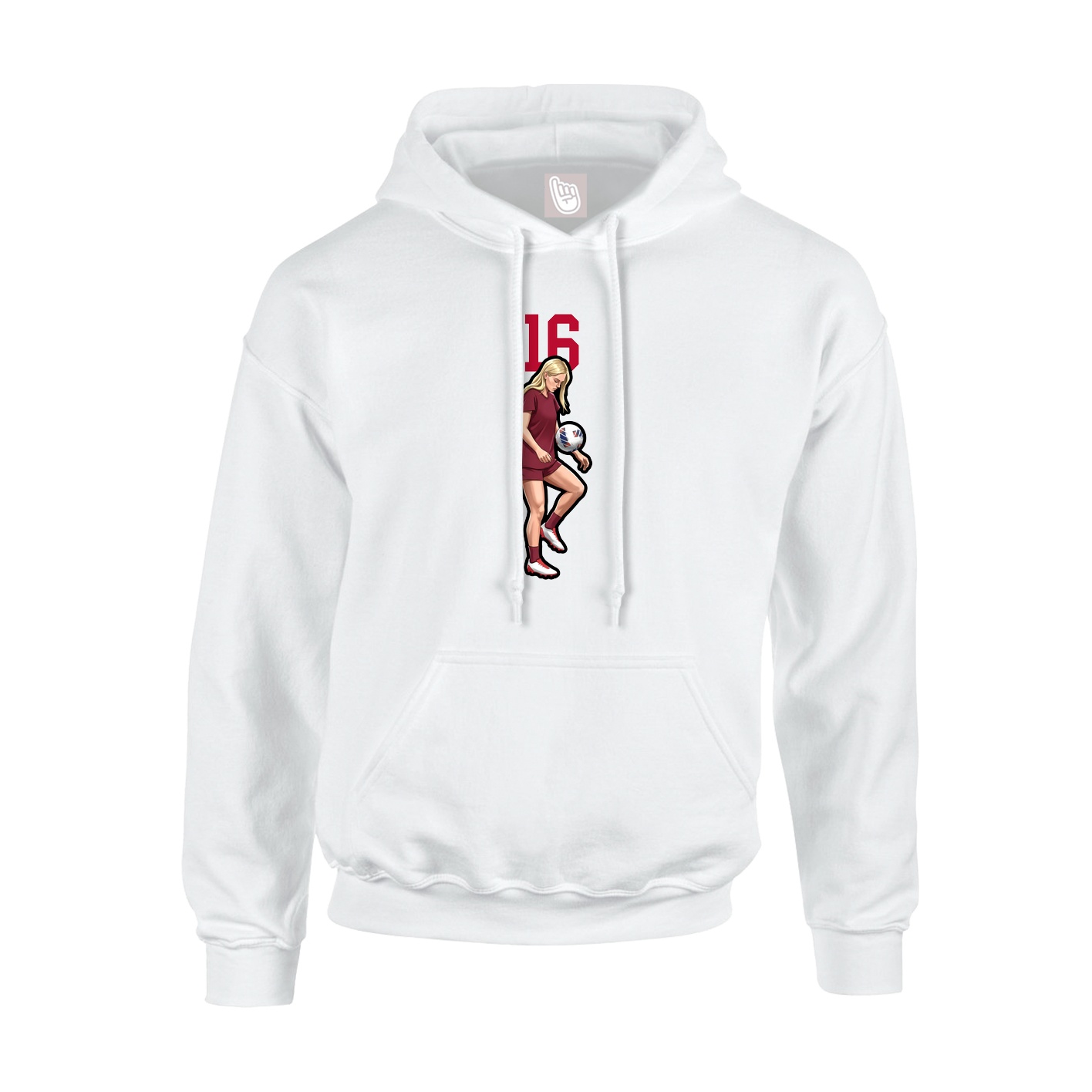 Youth Hoodie — Number Top in White