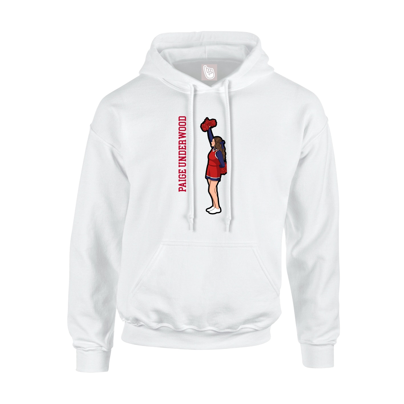 Youth Hoodie — Name Vertical in White