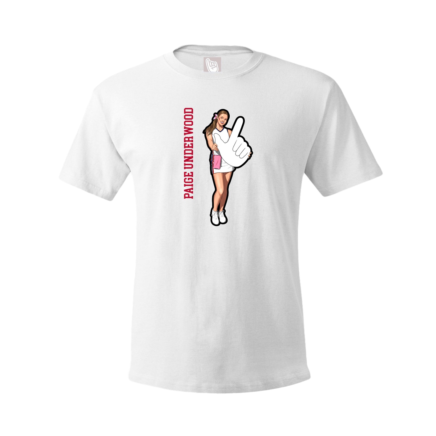 Tee — Name Vertical in White