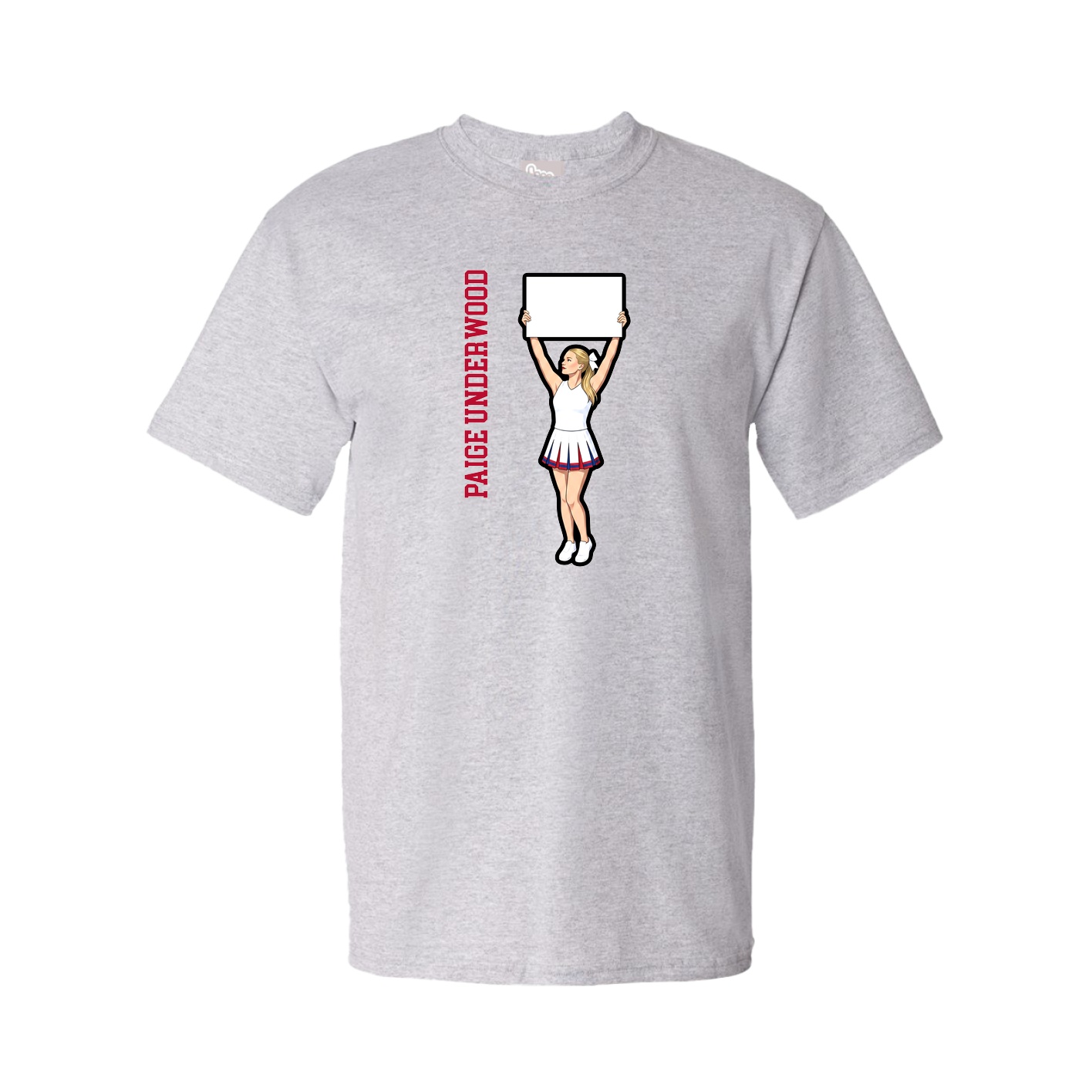 Youth Tee — Name Vertical in Grey