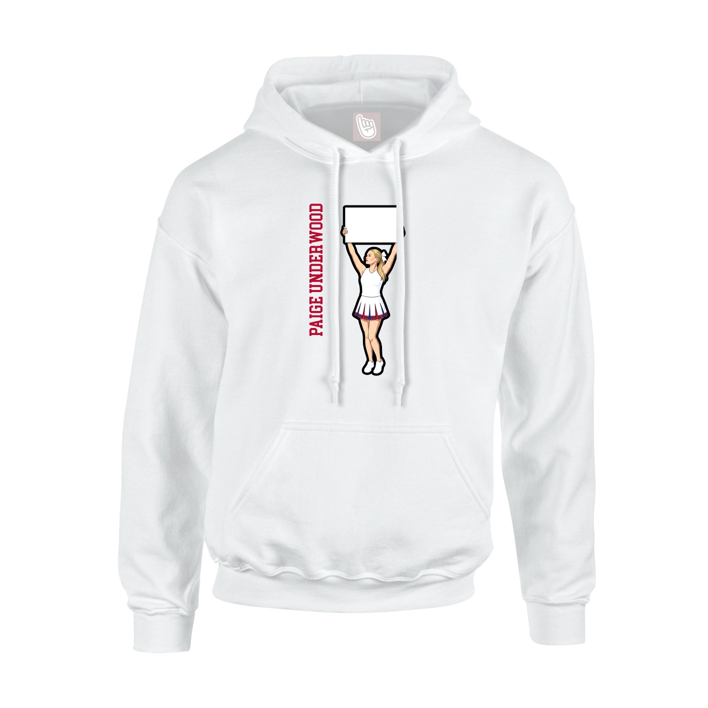 Hoodie — Name Vertical in White