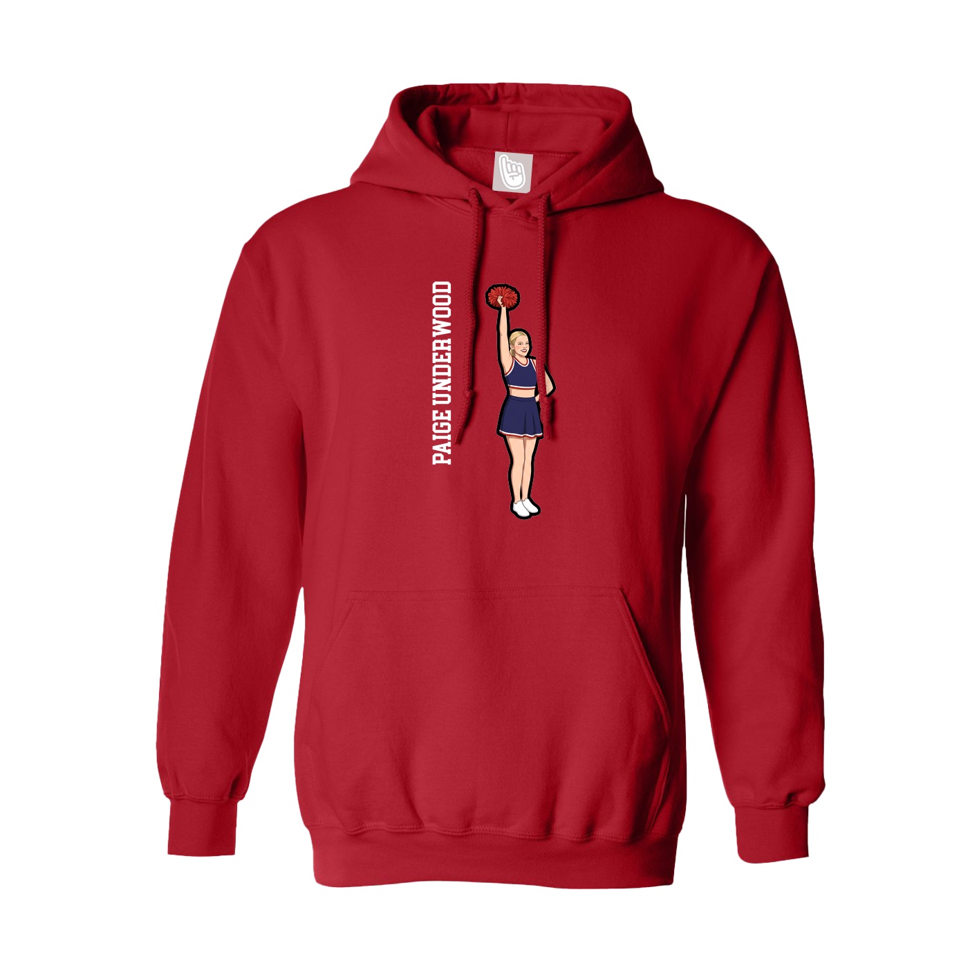 Youth Hoodie — Name Vertical in Red
