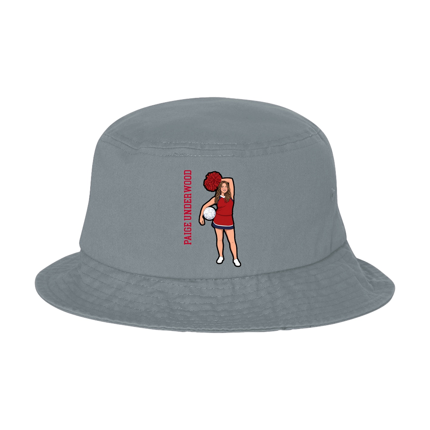 Bucket Cap — Name Vertical in Grey