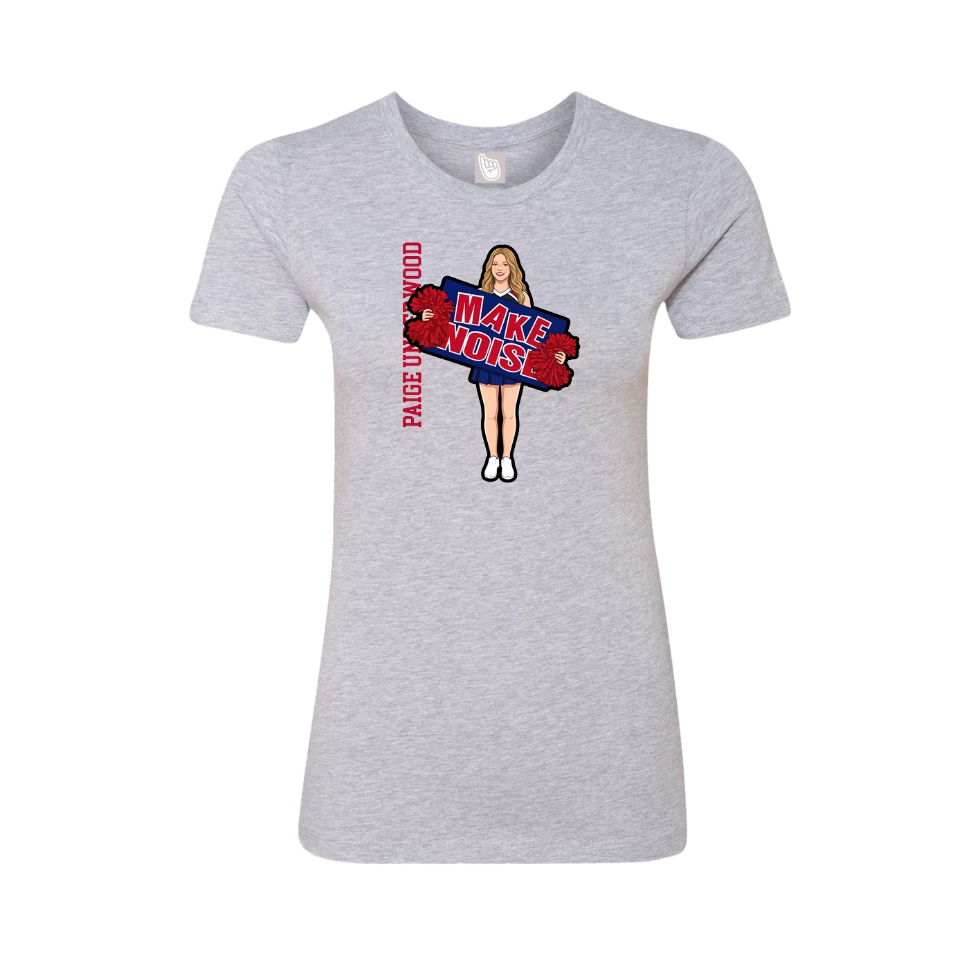 Womens Tee — Name Vertical in Grey