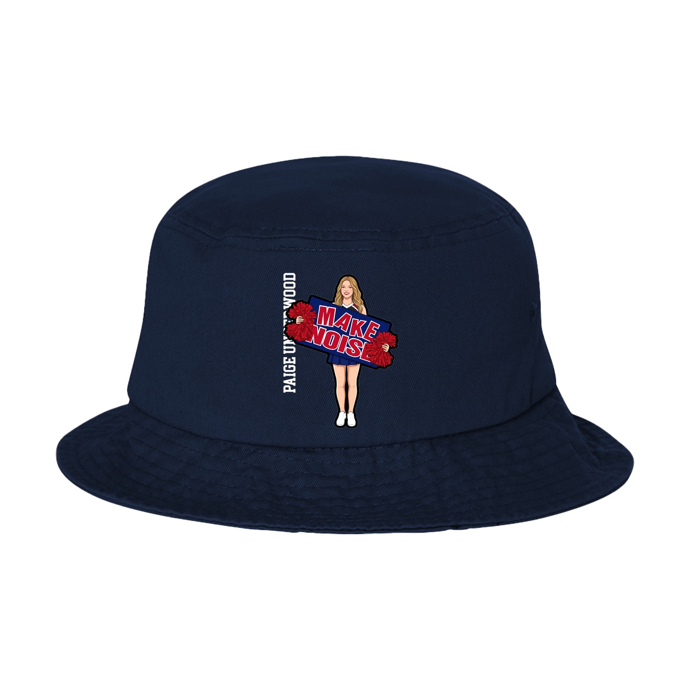 Bucket Cap — Name Vertical in Navy