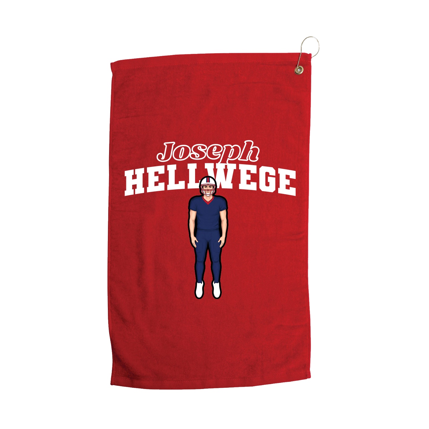 Golf Towel — Name Arch in Red