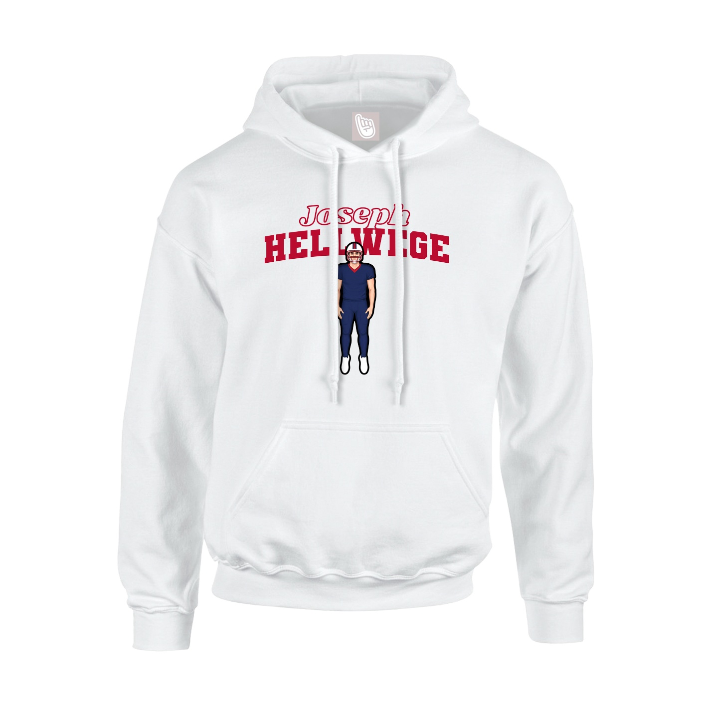 Hoodie — Name Arch in White