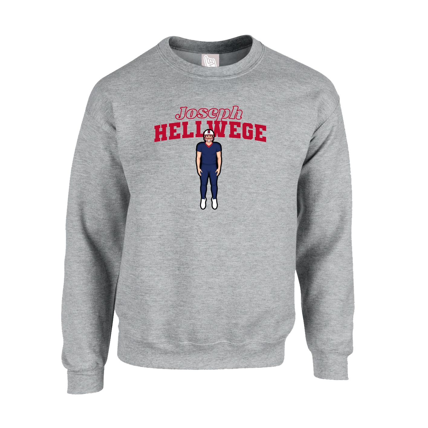 Fleece Crew — Name Arch in Grey