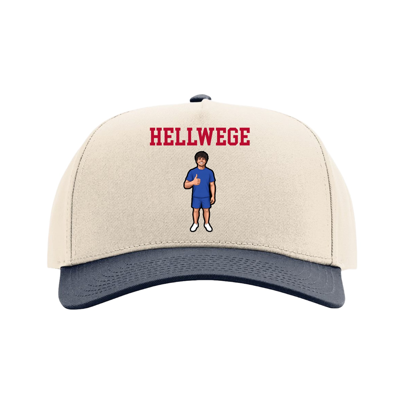 Full Fabric Five-Panel Champ Cap — Shirsey in Cream/Navy