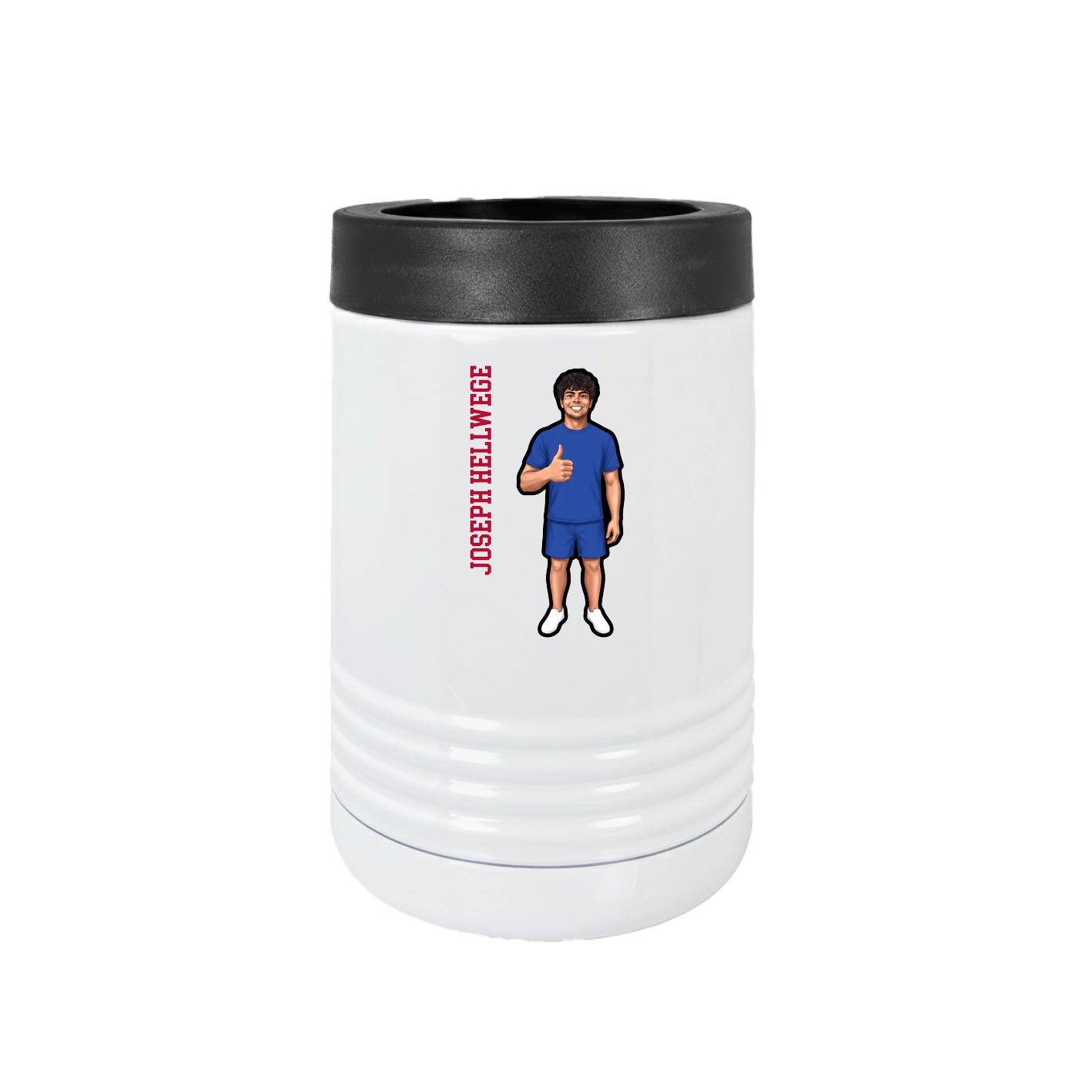 Beverage Holder — Name Vertical in White
