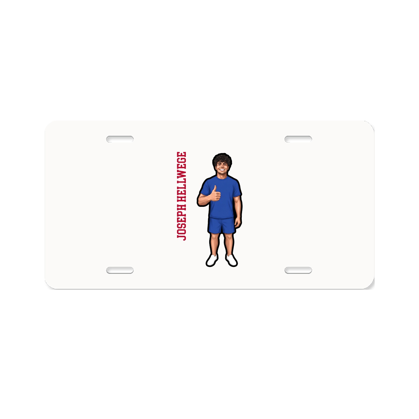 License Plate — Name Vertical in Classic
